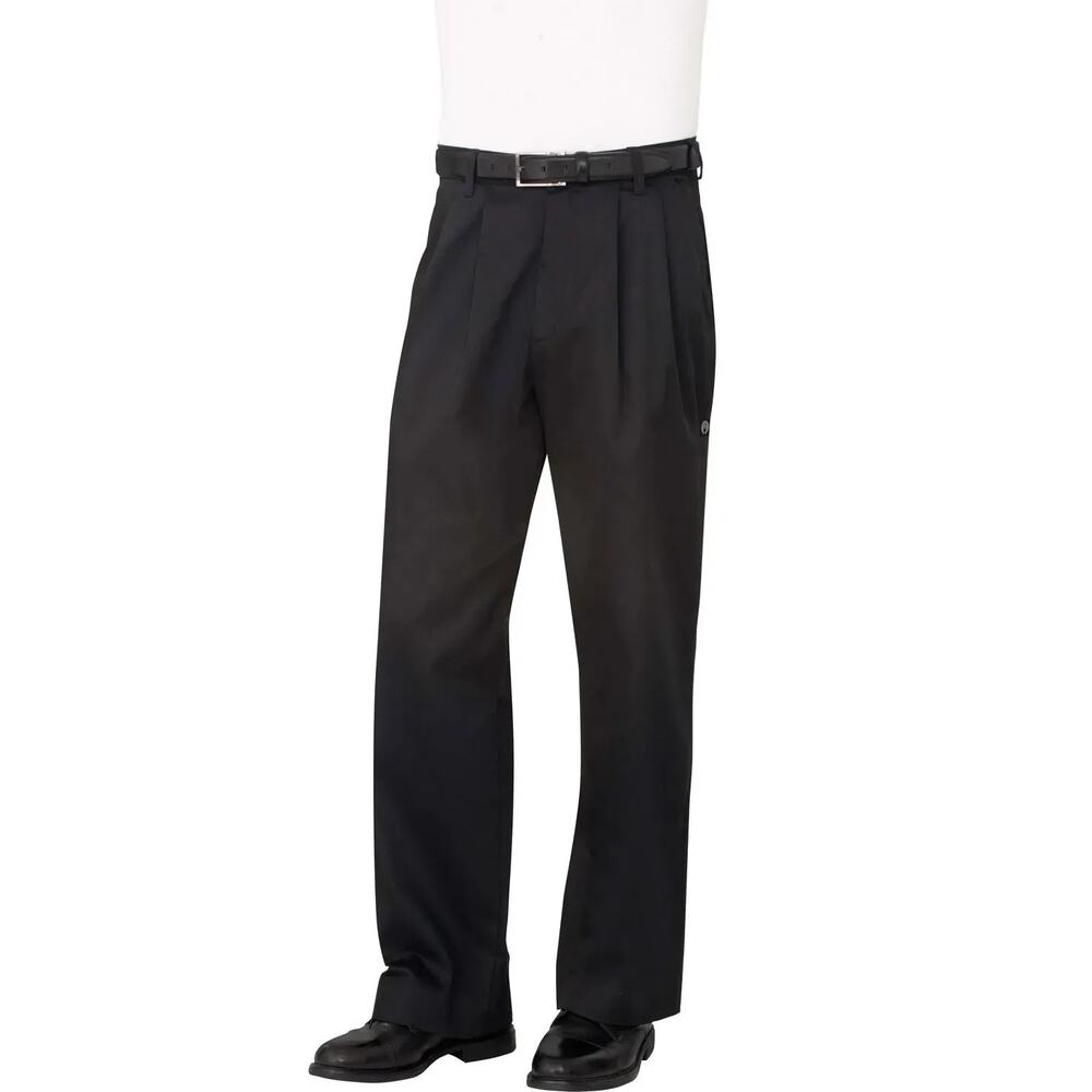 Chef Works CEBP Mens 44 Black Baggy Chef Pants Unhemmed Professional Kitchen